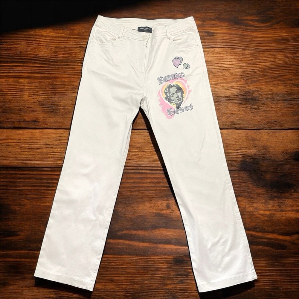 Orna Farho Paris Female Fiends Print  Chino Pants Size T4/8